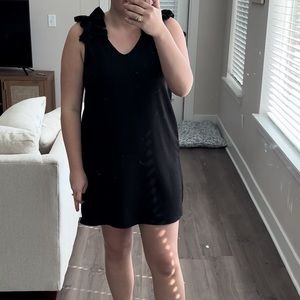 Little Black dress with ruffle sleeve women’s size large
